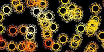mörk orange vektor bakgrund med virussymboler