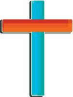 blå och röd kristen korsa tecken vektor