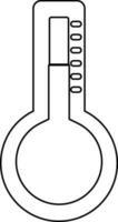 svart stroke ikon av termometer i platt stil. vektor