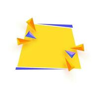 glänzend Gelb leer Band mit polygonal Elemente. vektor