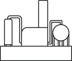 linje konst illustration av olja raffinaderi ikon. vektor