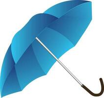 schön glänzend Blau Farbe Regenschirm. vektor
