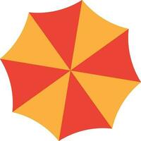 platt illustration av en gul och orange paraply. vektor