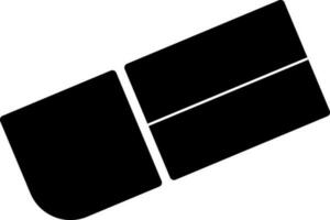 isoliert schwarz und Weiß Radiergummi Symbol. vektor