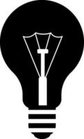 svart och vit elektrisk Glödlampa i platt stil. vektor