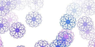 ljus lila vektor doodle mönster med blommor