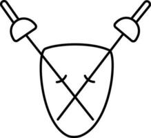 Illustration von Schild mit Schwerter. vektor