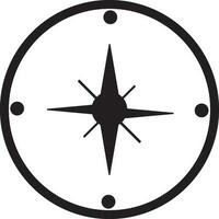 svart och vit kompass i platt stil. glyf ikon eller symbol. vektor