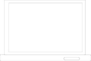 svart linje konst tom bärbar dator skärm. vektor