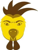 Hahn Karikatur Gesicht Symbol im Chinesisch Tierkreis. vektor