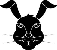 Hase Kopf Symbol zum Chinesisch Tierkreis im Glyphe Stil. vektor