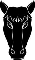häst huvud ikon för kinesisk zodiaken i glyf stil. vektor