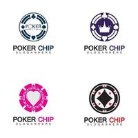 Casino-Chip-Symbol Poker-Chip-Vektor-Symbol-Logo vektor