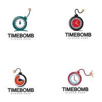 Zeitbombe Logo Vektor Icon Illustration Design Vorlage i