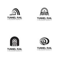 Schiene mit Tunnellogo-Symbol-Vektor-Design-Vorlage vektor