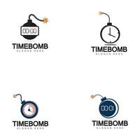 Zeitbombe Logo Vektor Icon Illustration Design Vorlage i