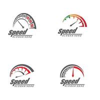 Geschwindigkeit Logo Design Silhouette Tacho vektor
