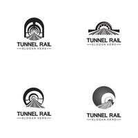 järnväg med tunnel logotyp ikon vektor designmall