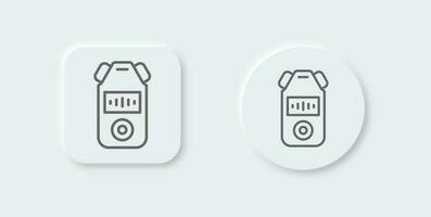 Audio- Recorder Linie Symbol im neomorph Design Stil. Klang Zeichen Vektor Illustration.