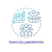 team samarbete blå lutning begrepp ikon. förbättra kommunikation. anställd samspel. arbetssätt tillsammans. team anda abstrakt aning tunn linje illustration. isolerat översikt teckning vektor