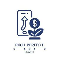 handel och investering app svart fast skrivbordet ikon. stock marknadsföra. finansiell förvaltning. pixel perfekt 128x128, översikt 4px. silhuett symbol på vit Plats. glyf piktogram. isolerat vektor bild