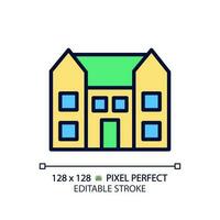 herrgård pixel perfekt rgb Färg ikon. stor bostad hus. lyx verklig egendom. inköp dyr fast egendom. bostad. isolerat vektor illustration. enkel fylld linje teckning. redigerbar stroke