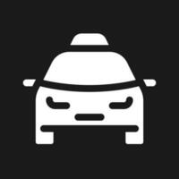 taxi cab mörk läge glyf ui ikon. digital service för passagerare. användare gränssnitt design. vit silhuett symbol på svart Plats. fast piktogram för webb, mobil. vektor isolerat illustration