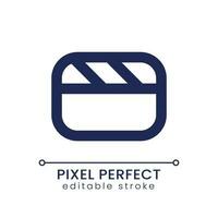 Video Datei Pixel perfekt linear ui Symbol. Film Produktion Software. Aufnahmen Bearbeitung. Computer Daten. gui, ux Design. Gliederung isoliert Benutzer Schnittstelle Element zum App und Netz. editierbar Schlaganfall vektor