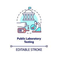 laboratorium testning begrepp ikon. överlevande diagnostisk. offentlig hälsa beredskap abstrakt aning tunn linje illustration. isolerat översikt teckning. redigerbar stroke vektor