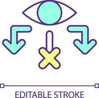 blind Flecken rgb Farbe Symbol. Fahrzeug blind Bereiche. Verdunkelung Zone. visuell Feld von Auge. Sehvermögen. isoliert Vektor Illustration. einfach gefüllt Linie Zeichnung. editierbar Schlaganfall