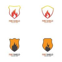 Feuerschild-Logo-Design-Element vektor