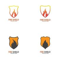 Feuerschild-Logo-Design-Element vektor