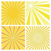 illustration uppsättning av gul orange abstrakt Sol strålar vektor