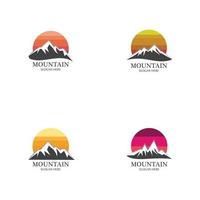 mountain sun logo design koncept mall vektor