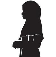 ein Muslim Hijab Frauen Vektor Silhouette, ein Muslim Mädchen tragen ein Hijab Vektor Illustration.