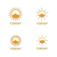 sun mountain logo ikon design vektor