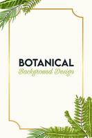 botaniska bokstäver i affisch med blad i gyllene ram vektor