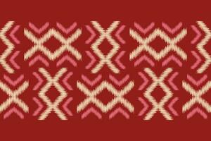 etnisk ikat tyg mönster geometrisk stil.afrikansk ikat broderi etnisk orientalisk mönster motiv röd bakgrund. abstrakt, vektor, illustration.texture, kläder, scrap, dekoration, matta, siden. vektor