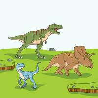 Dinosaurier Vektor einstellen isoliert auf Weiß. T-Rex, Spinosaurus, Flugsaurier, Anylosaurus, Dilophosaurus, Parasaurolophus, Stegosaurus, Flugsaurier, Brontosaurus, Velociraptor, Brachiosaurus, Triceratops.