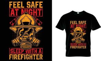 Feuerwehrmann T-Shirt Design, Feuerwehrauto T-Shirt Design vektor