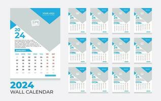 Vektor 2024 Kalender Design Vorlage