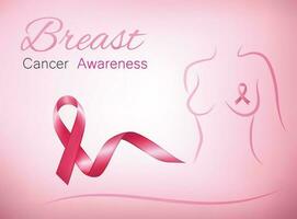 bröst cancer medvetenhet reklam posta vektor