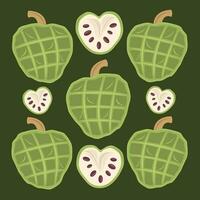 Cherimoya vektor illustration för grafisk design och dekorativ element