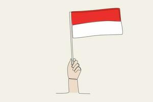 ein Hand angehoben das Indonesien Flagge vektor