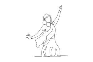 ein Frau Tanzen beim ein Onam Festival vektor