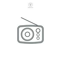 ein Vektor Illustration von ein Radio Symbol, symbolisieren übertragen, Kommunikation, oder Musik. perfekt zum Darstellen Radio Stationen, Nachricht, oder Audio- Unterhaltung