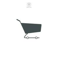 ein Vektor Illustration von ein Einkaufen Wagen Symbol, Darstellen Handel, Einzelhandel, oder online Einkaufen. perfekt zum E-Commerce Plattformen, kaufen, oder Auschecken Symbole