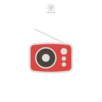 ein Vektor Illustration von ein Radio Symbol, symbolisieren übertragen, Kommunikation, oder Musik. perfekt zum Darstellen Radio Stationen, Nachricht, oder Audio- Unterhaltung