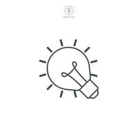 ein Vektor Illustration von ein die Glühbirne Symbol, elegant entworfen, mit fein Einzelheiten, Ideal zum Anzeige Ideen, Lösungen, oder Innovation