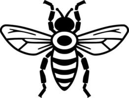 Bienen - - schwarz und Weiß isoliert Symbol - - Vektor Illustration